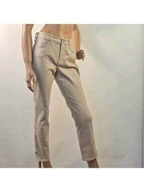 NYDJ Sheri Slim Jeans Lift Tuck Size 8 Beige Cotton Blend Fit Is Everything